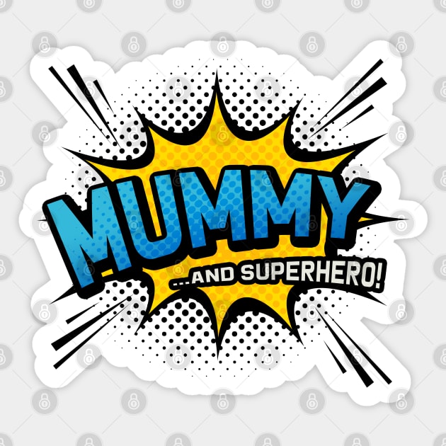 Mummy & Superhero - Comic Book Style Mother Gift Sticker by Elsie Bee Designs